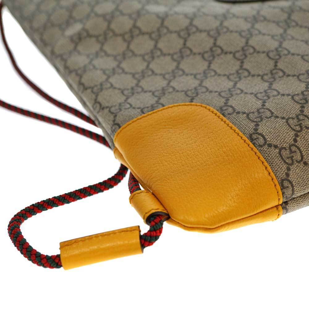 Gucci Drawstring Backpack Gg Pattern Canvas Leath… - image 5